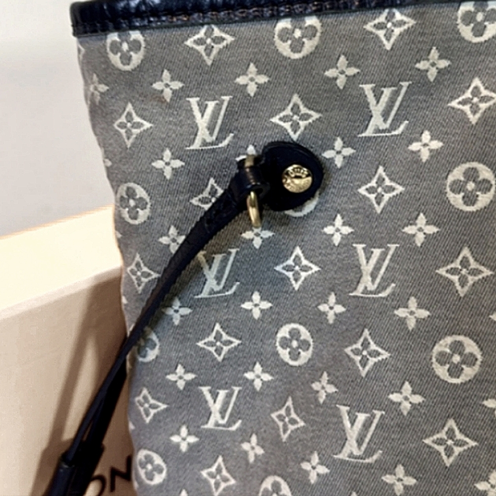 Louis Vuitton Denim Tote Bag Neverful Blue Women's Authentic Shoulder Bag - Picture 2 of 8
